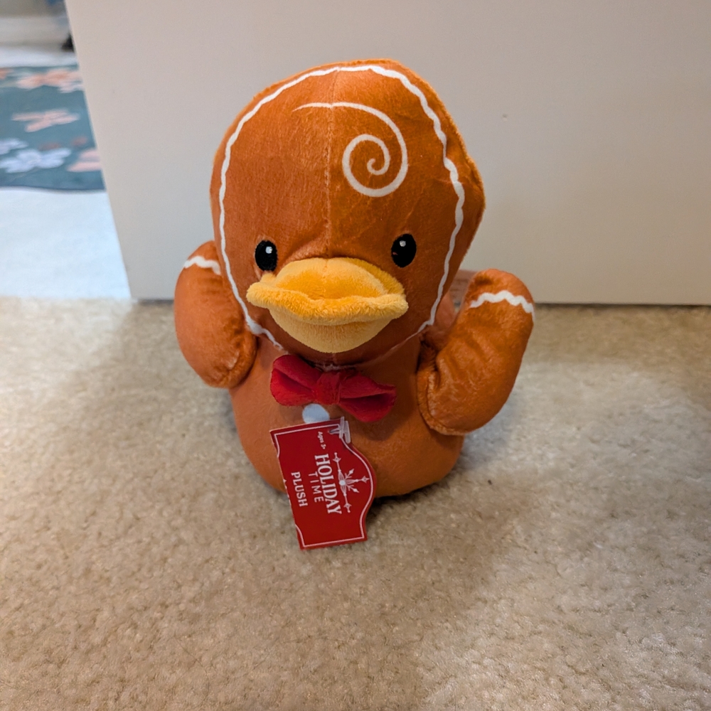 Holiday Time Gingerbread Man Duck Plush NEW